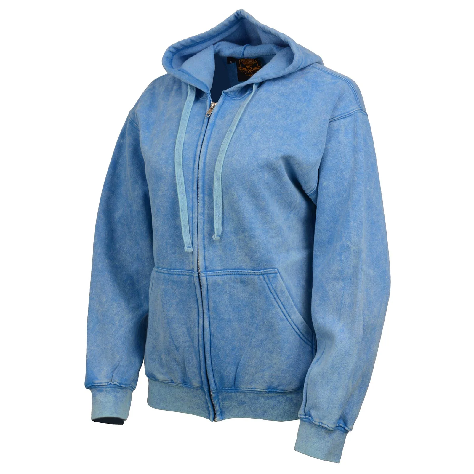 Milwaukee Leather MNG21621 Women's Distressed Blue Sweatshirt Full Zip Up Long Sleeve Casual Hoodie - with Pocket - Image 13