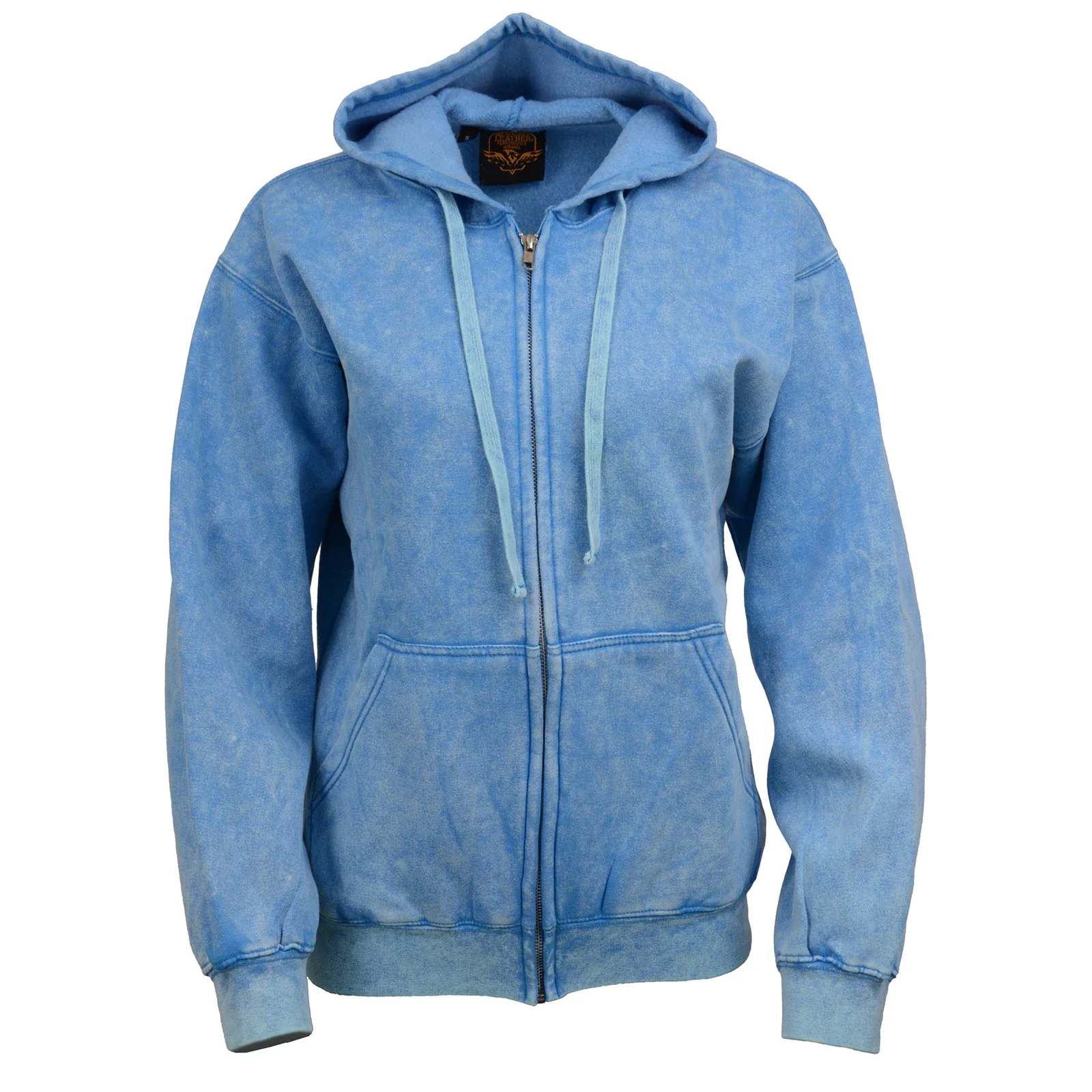 Milwaukee Leather MNG21621 Women's Distressed Blue Sweatshirt Full Zip Up Long Sleeve Casual Hoodie - with Pocket - Image 14