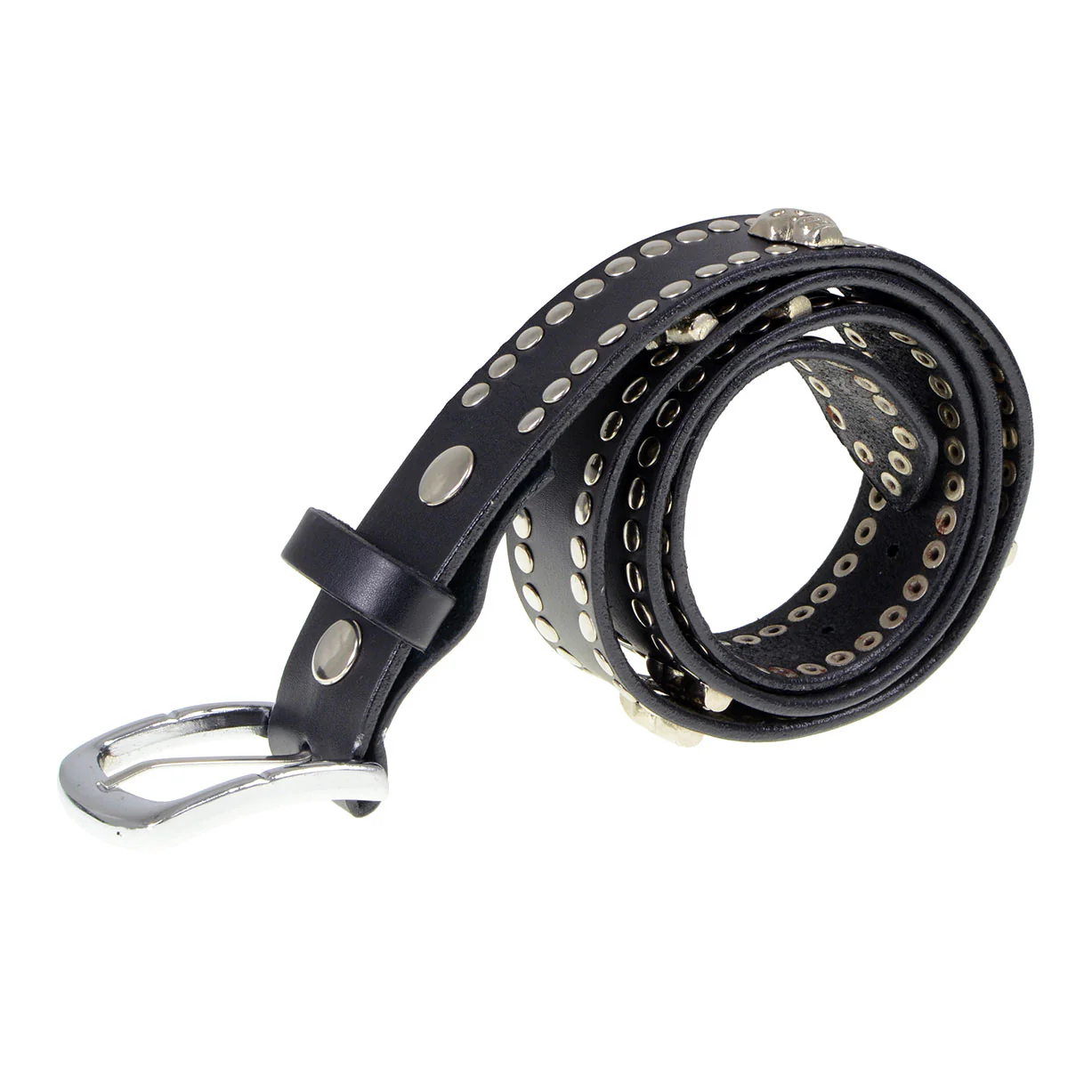 Milwaukee Leather MP7103 Men's Black Studs and Skulls Genuine Leather Belt with Buckle - 1.5 inches Wide - Image 6