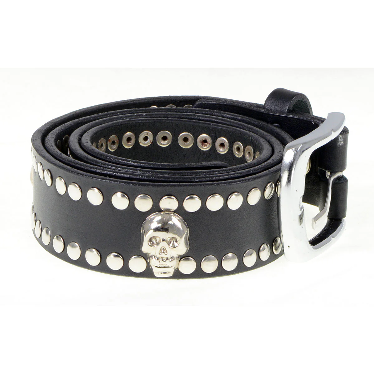 Milwaukee Leather MP7103 Men's Black Studs and Skulls Genuine Leather Belt with Buckle - 1.5 inches Wide - Image 7