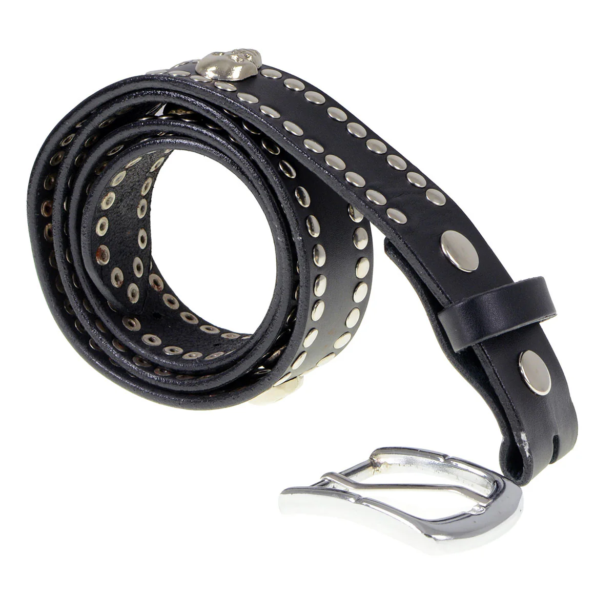 Milwaukee Leather MP7103 Men's Black Studs and Skulls Genuine Leather Belt with Buckle - 1.5 inches Wide - Image 8