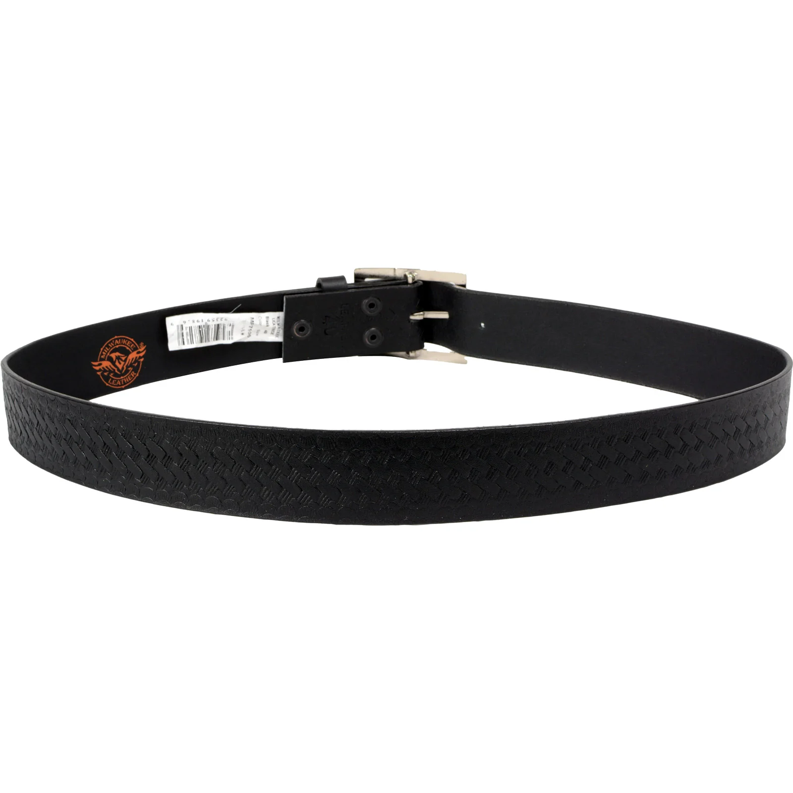 Milwaukee Leather MP7105 Men's Embossed Black Genuine Leather Biker Belt with Interchangeable Buckle - Image 8