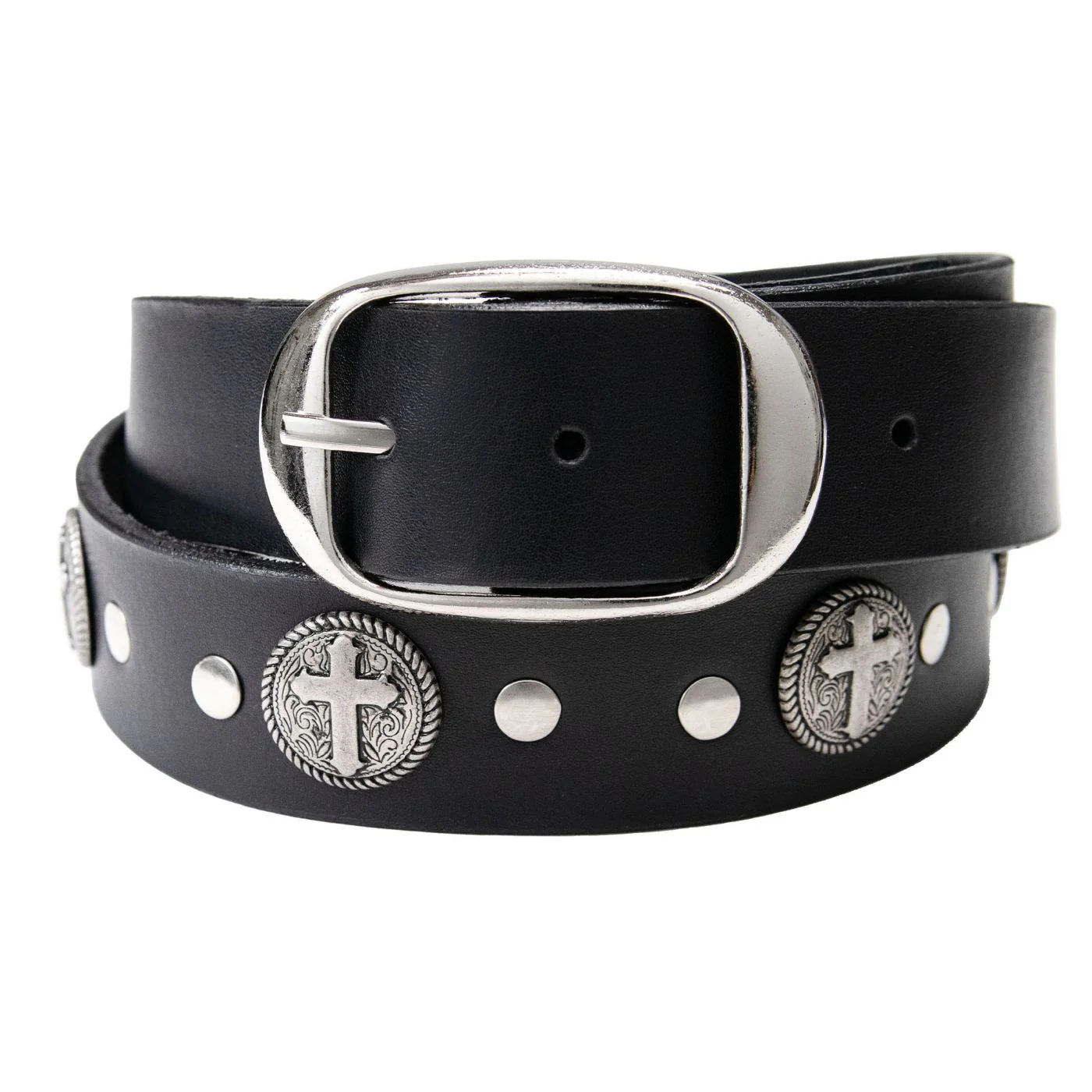 Milwaukee Leather MP7108 Men's Don't Thread On Me Black Leather Belt w/ Interchangeable Buckle - 1.5 inches Wide - Image 9