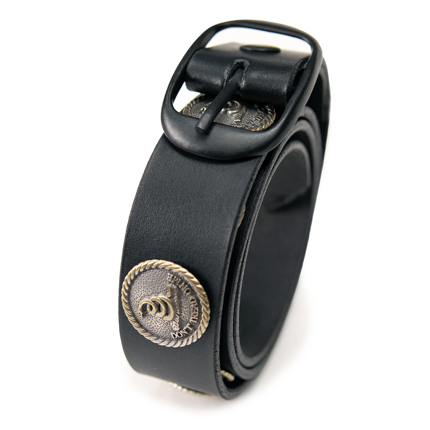 Milwaukee Leather MP7109 Men's Don't Thread On Me Black Leather Belt w/ Interchangeable Buckle - 1.5 inches Wide - Image 2