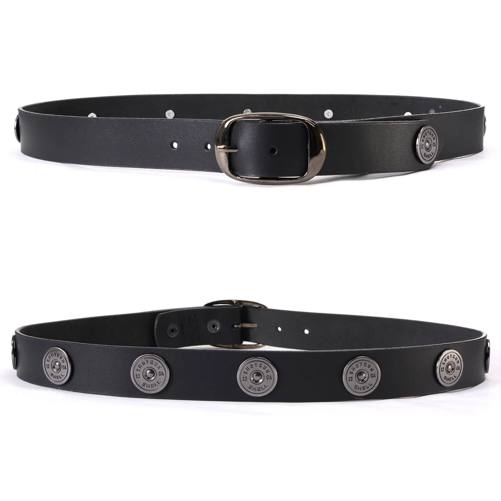 Milwaukee Leather MP7111 Men's Black Premium Leather 1.5 Inch Wide Belt with 12 Gauge Shell Emblems - Image 5