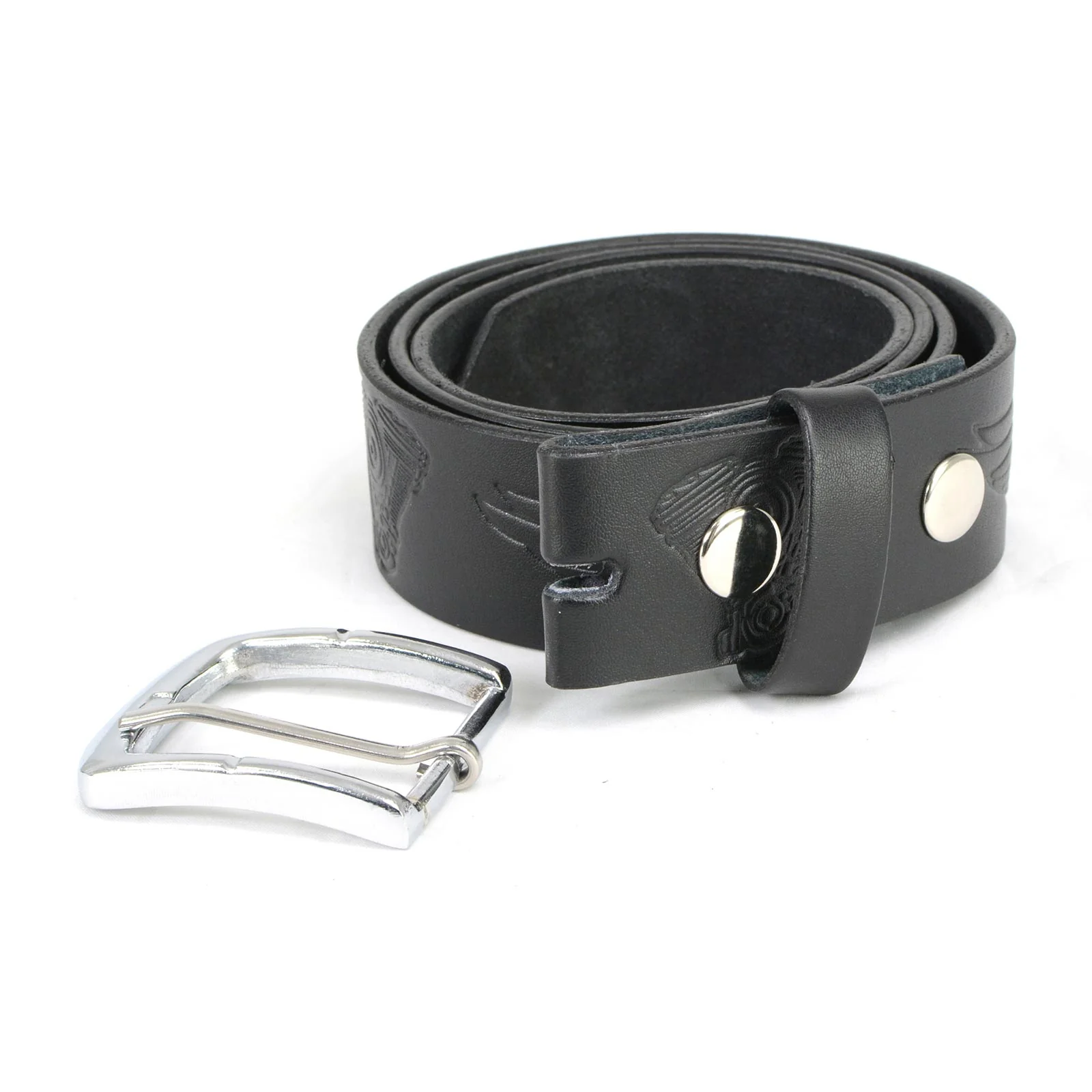 Milwaukee Leather MP7122 Men's Engine Block & Wings - Black Leather Belt w/ Interchangeable Buckle - 1.5 inches Wide - Image 7