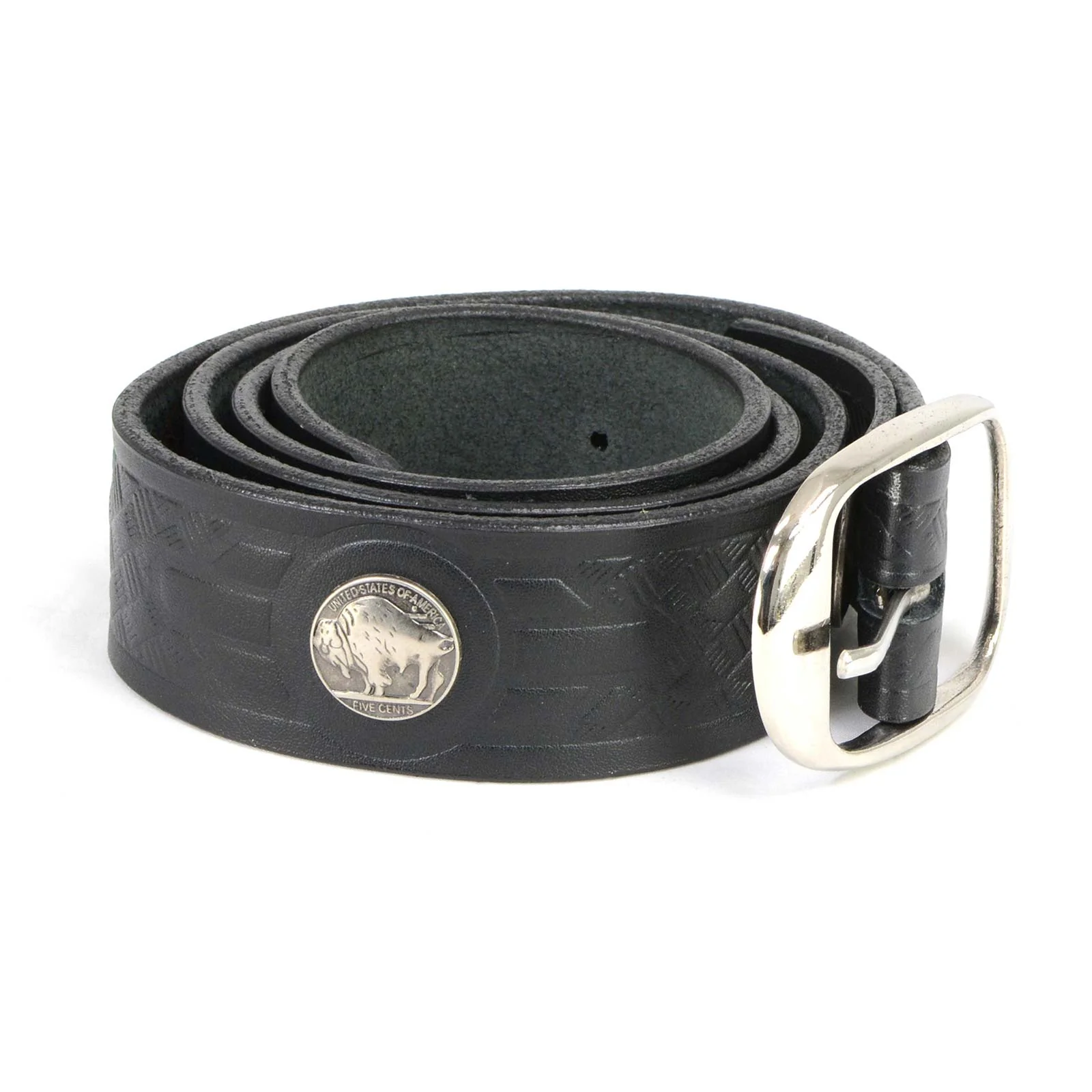 Milwaukee Leather MP7123 Men's Cross Hatch & 5 Cent Buffalo-Black Leather Belt w/ Interchangeable Buckle-1.5 In Wide - Image 11
