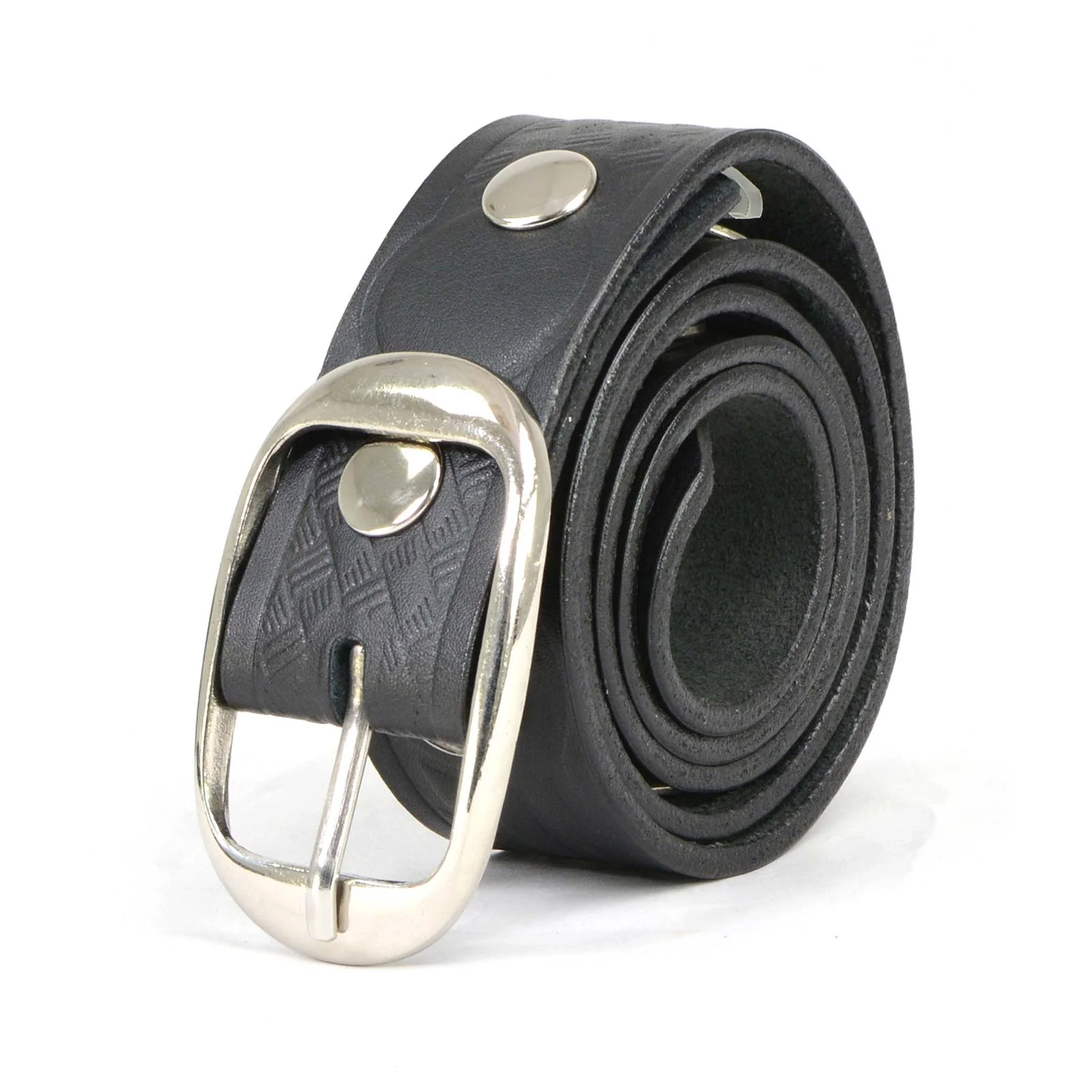 Milwaukee Leather MP7123 Men's Cross Hatch & 5 Cent Buffalo-Black Leather Belt w/ Interchangeable Buckle-1.5 In Wide - Image 6