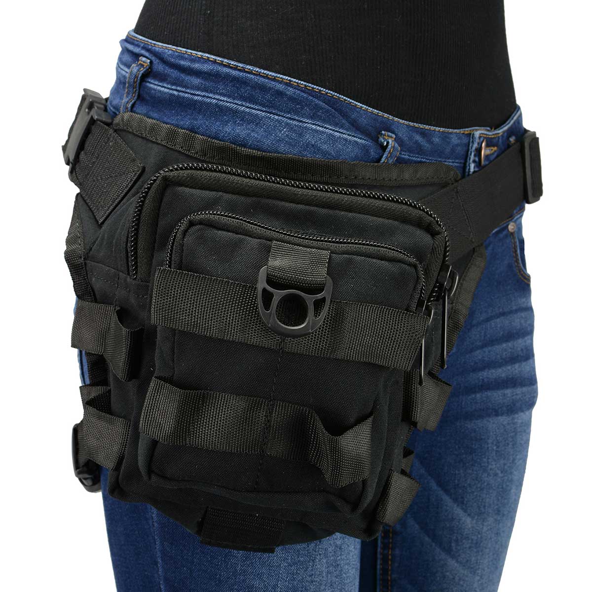 Milwaukee Leather MP8841 Black Textile Conceal and Carry Tactical Thigh Bag with Waist Belt - Image 4