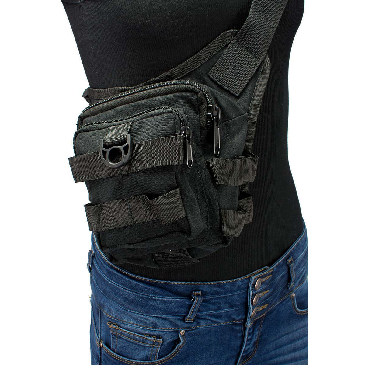 Milwaukee Leather MP8841 Black Textile Conceal and Carry Tactical Thigh Bag with Waist Belt - Image 5