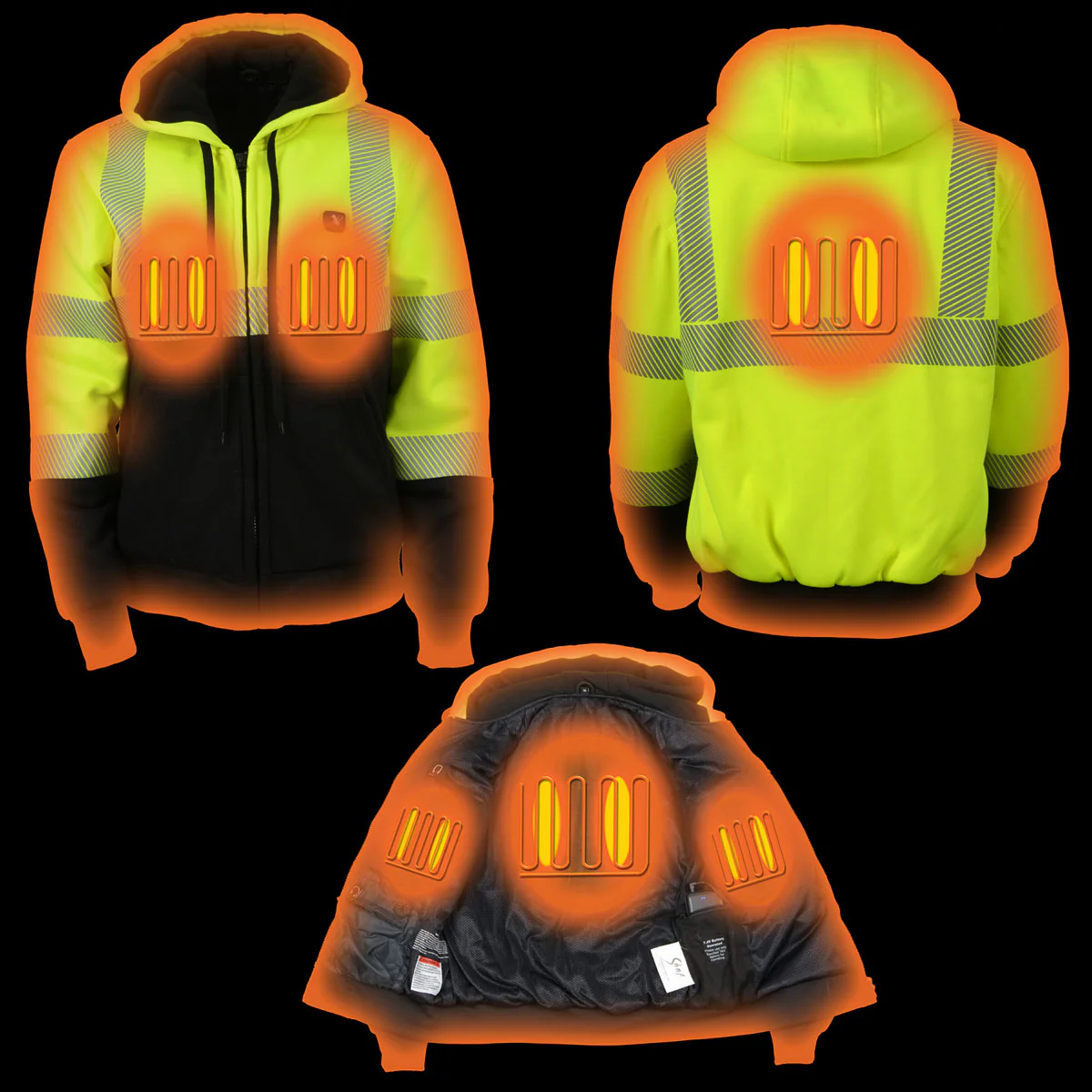 Nexgen Heat MPL2773SET Women's High-Viz 'Heated' Textile Jacket (Rechargeable Battery Pack Included) - Image 7