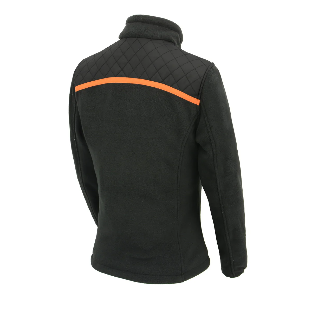 Milwaukee Leather MPL2783 Women's Black Micro Fleece Zipper Front Jacket with Orange Stripe - Image 6