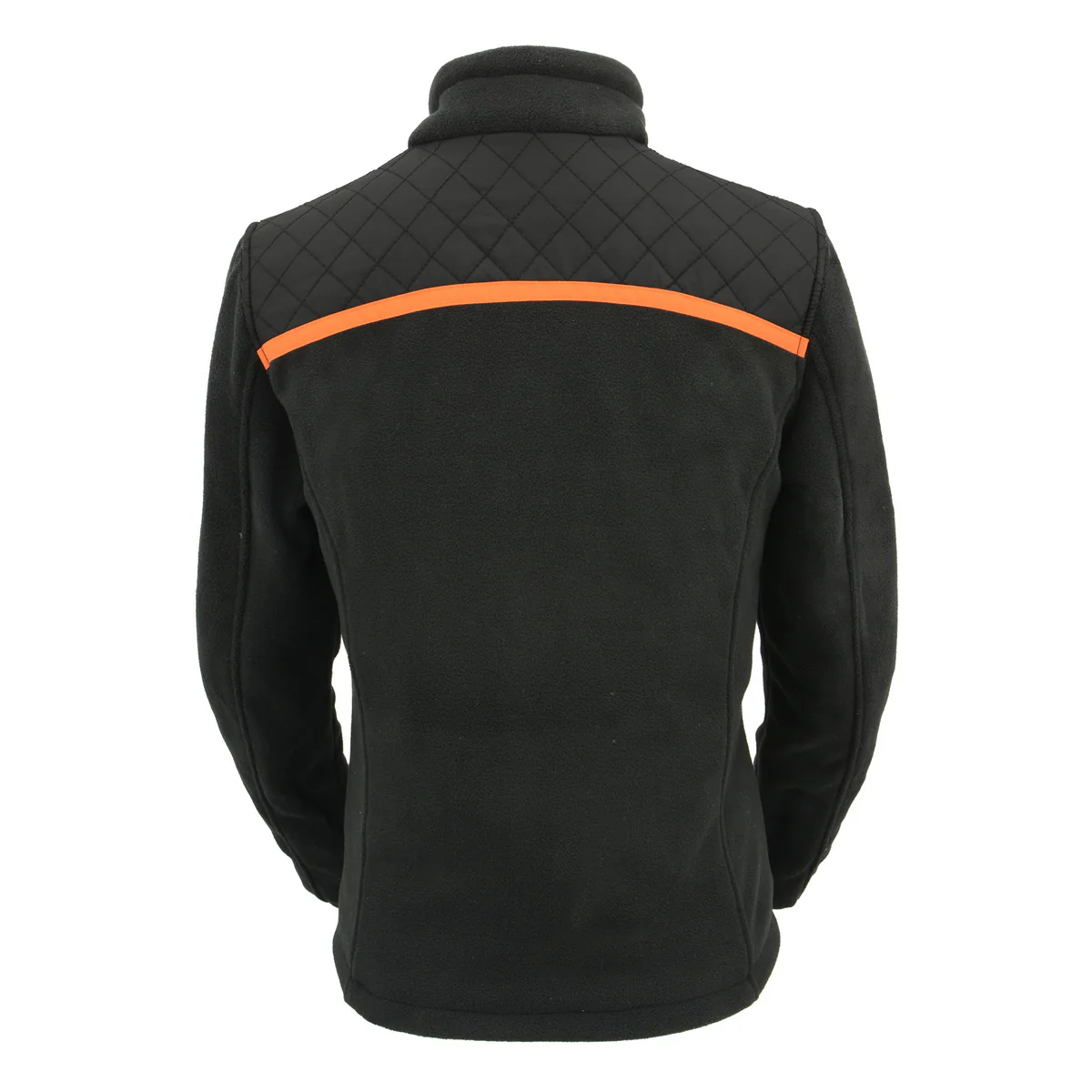 Milwaukee Leather MPL2783 Women's Black Micro Fleece Zipper Front Jacket with Orange Stripe - Image 8