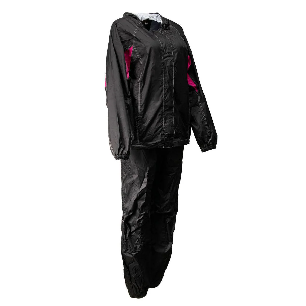 Milwaukee Leather MPL9607 Women's Black and Fuchsia Water Resistant Rain Suit w/ Reflective Material and Hoodie - Image 5