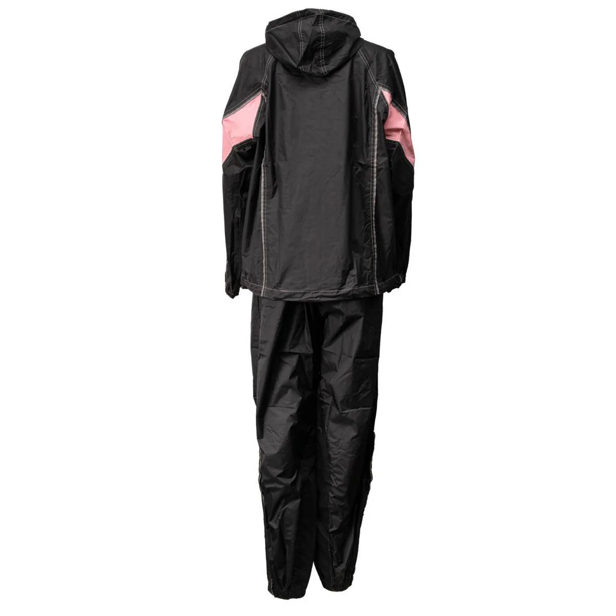 Milwaukee Leather MPL9607 Women's Black and Pink Water Resistant Rain Suit w/ Reflective Material and Hoodie - Image 4