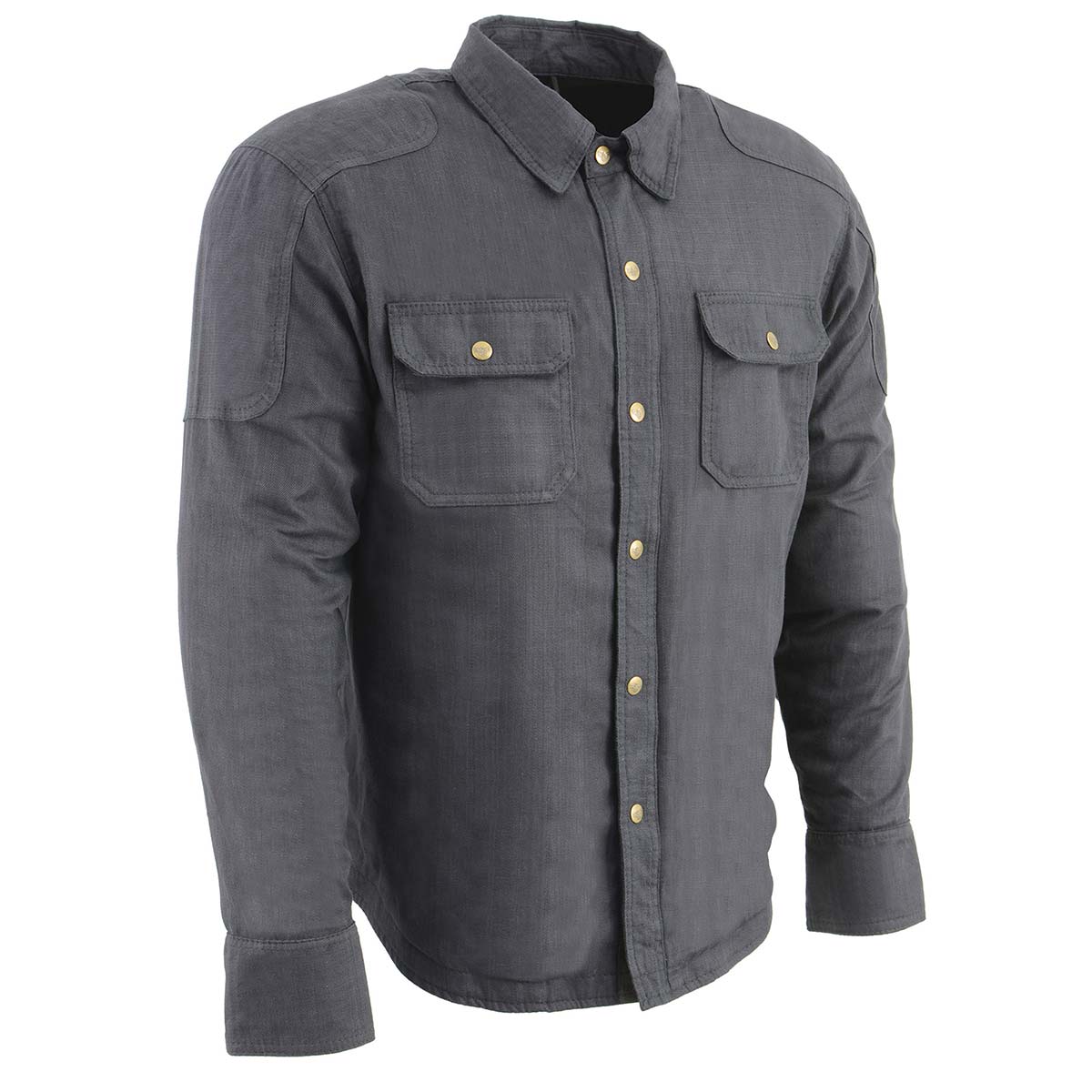 Milwaukee Leather MPM1622 Men's Black Armored Denim Long Sleeve Shirt Reinforced w/ Aramid Fibers