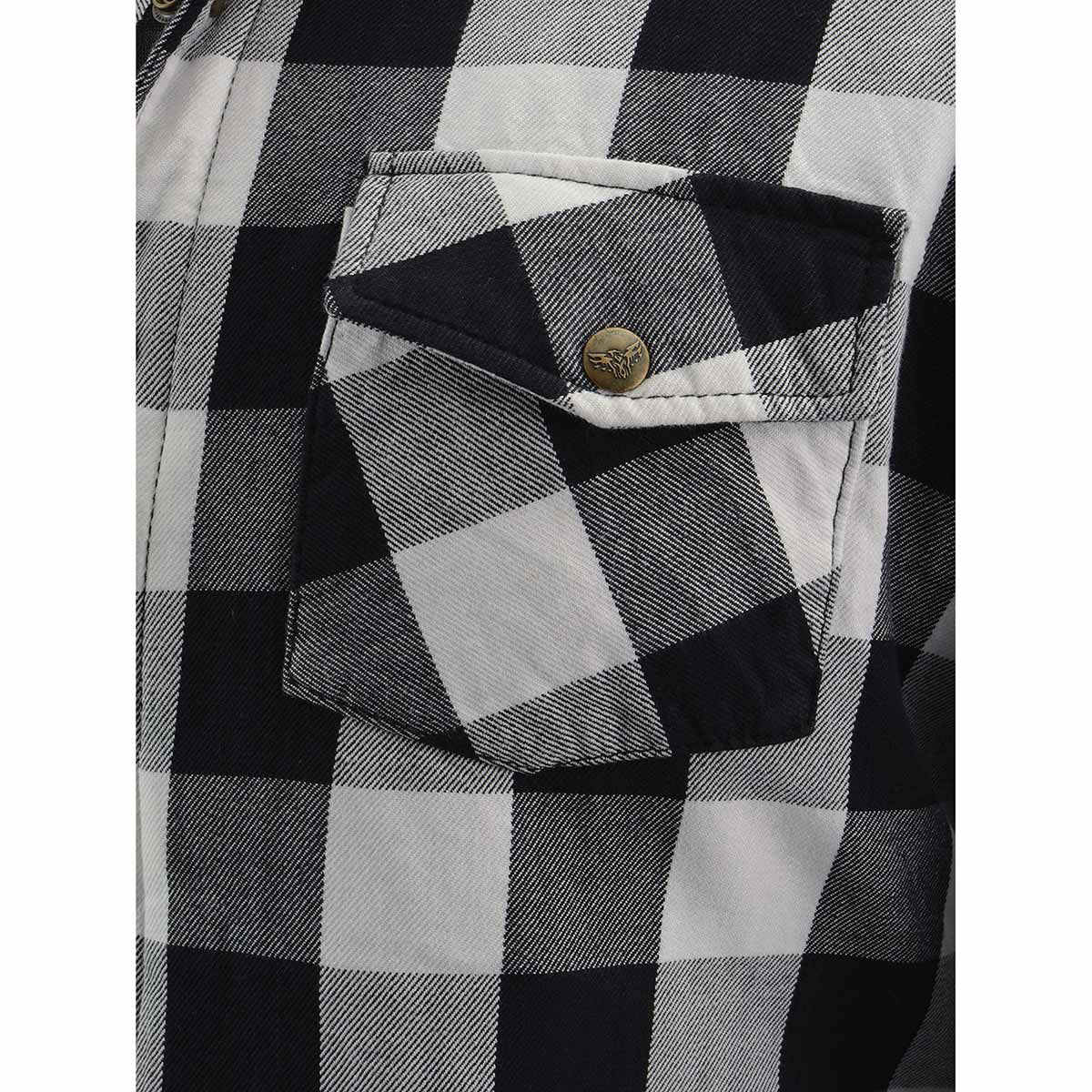 Milwaukee Leather MPM1633 Men's Plaid Flannel Biker Shirt with CE Approved Armor - Reinforced w/ Aramid Fiber - Image 12