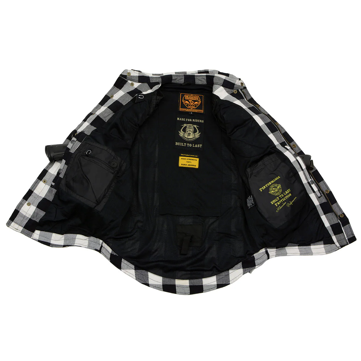 Milwaukee Leather MPM1633 Men's Plaid Flannel Biker Shirt with CE Approved Armor - Reinforced w/ Aramid Fiber - Image 8