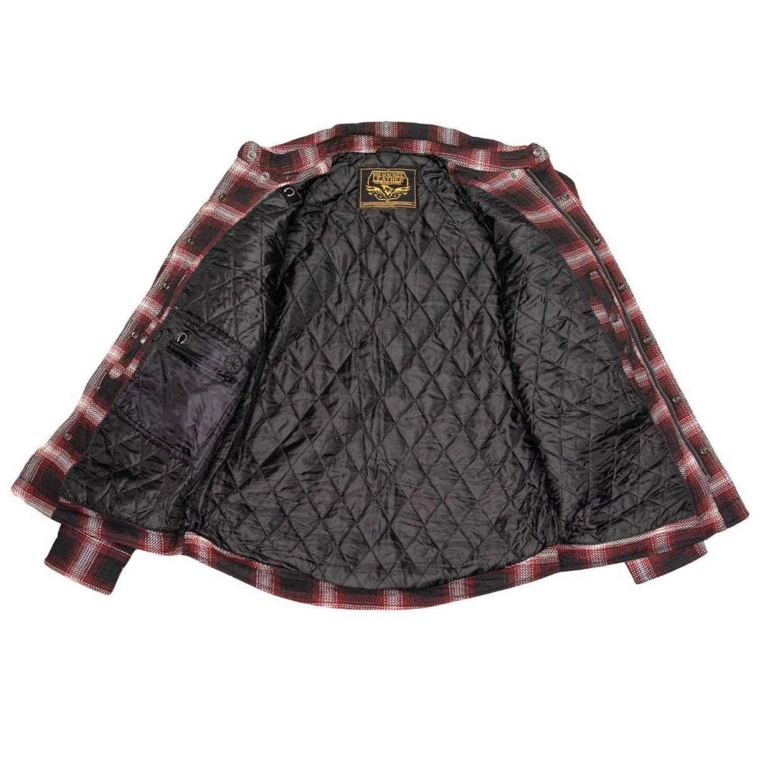 Milwaukee Leather Men's Heavy-Duty Checkered Flannel Riding Shirt - Warm Lined - Zippered Hand Pockets - MPM1637 - Image 11