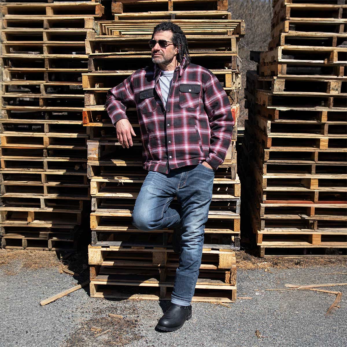 Milwaukee Leather Men's Heavy-Duty Checkered Flannel Riding Shirt - Warm Lined - Zippered Hand Pockets - MPM1637 - Image 7