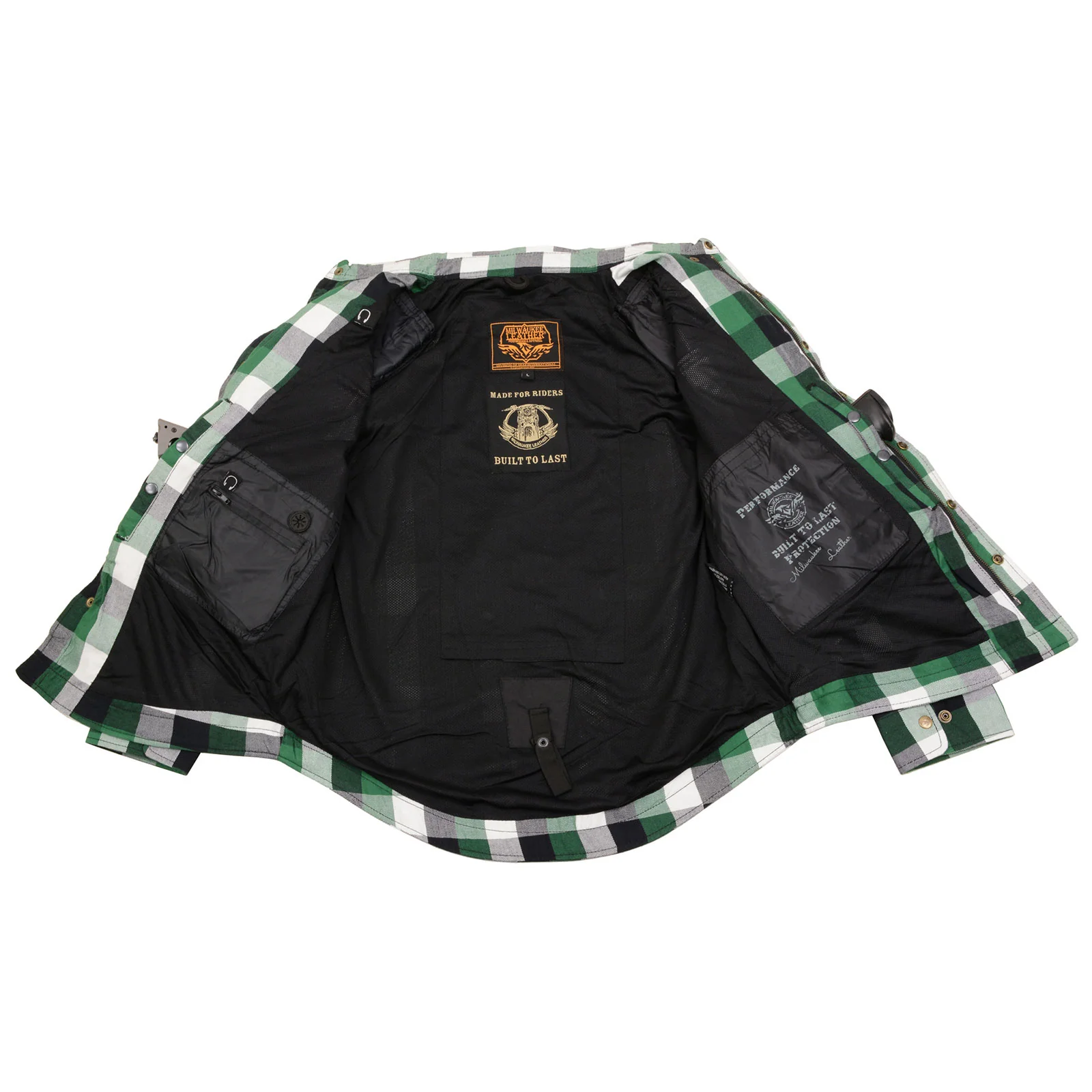 Milwaukee Leather MPM1651 Men's Plaid Flannel Biker Shirt with CE Approved Armor - Reinforced w/ Aramid Fiber - Image 8