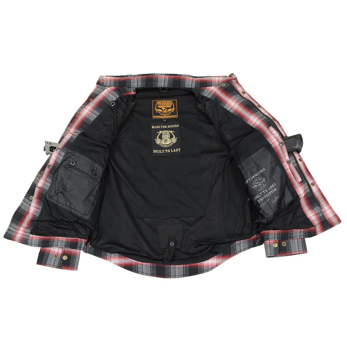 Milwaukee Leather MPM1653 Men's Plaid Flannel Biker Shirt with CE Approved Armor - Reinforced w/ Aramid Fibers - Image 8