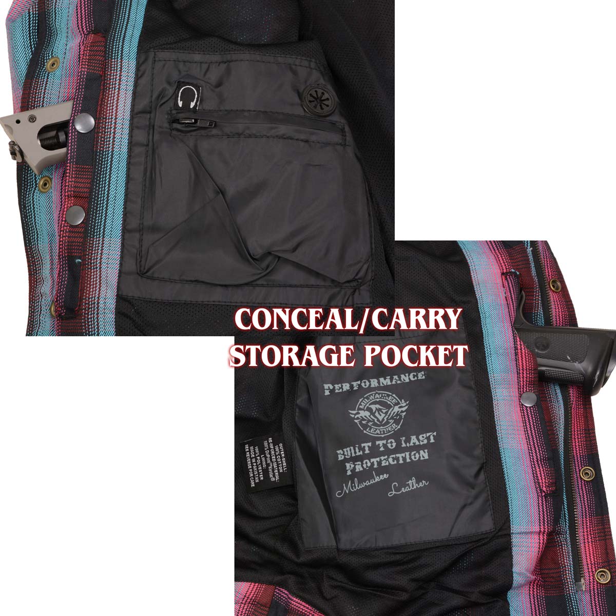 Milwaukee Leather MPM1654 Men's Plaid Flannel Biker Shirt with CE Approved Armor - Reinforced w/ Aramid Fiber - Image 9