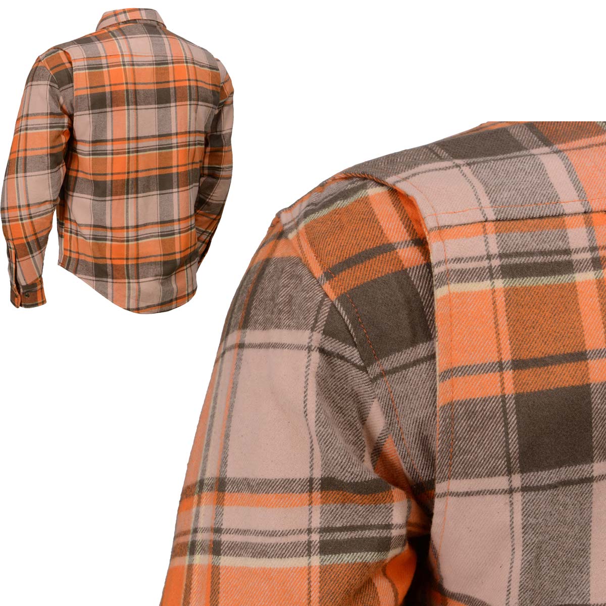 Milwaukee Leather MPM1657 Men's Plaid Flannel Biker Shirt with CE Approved Armor - Reinforced w/ Aramid Fiber - Image 10