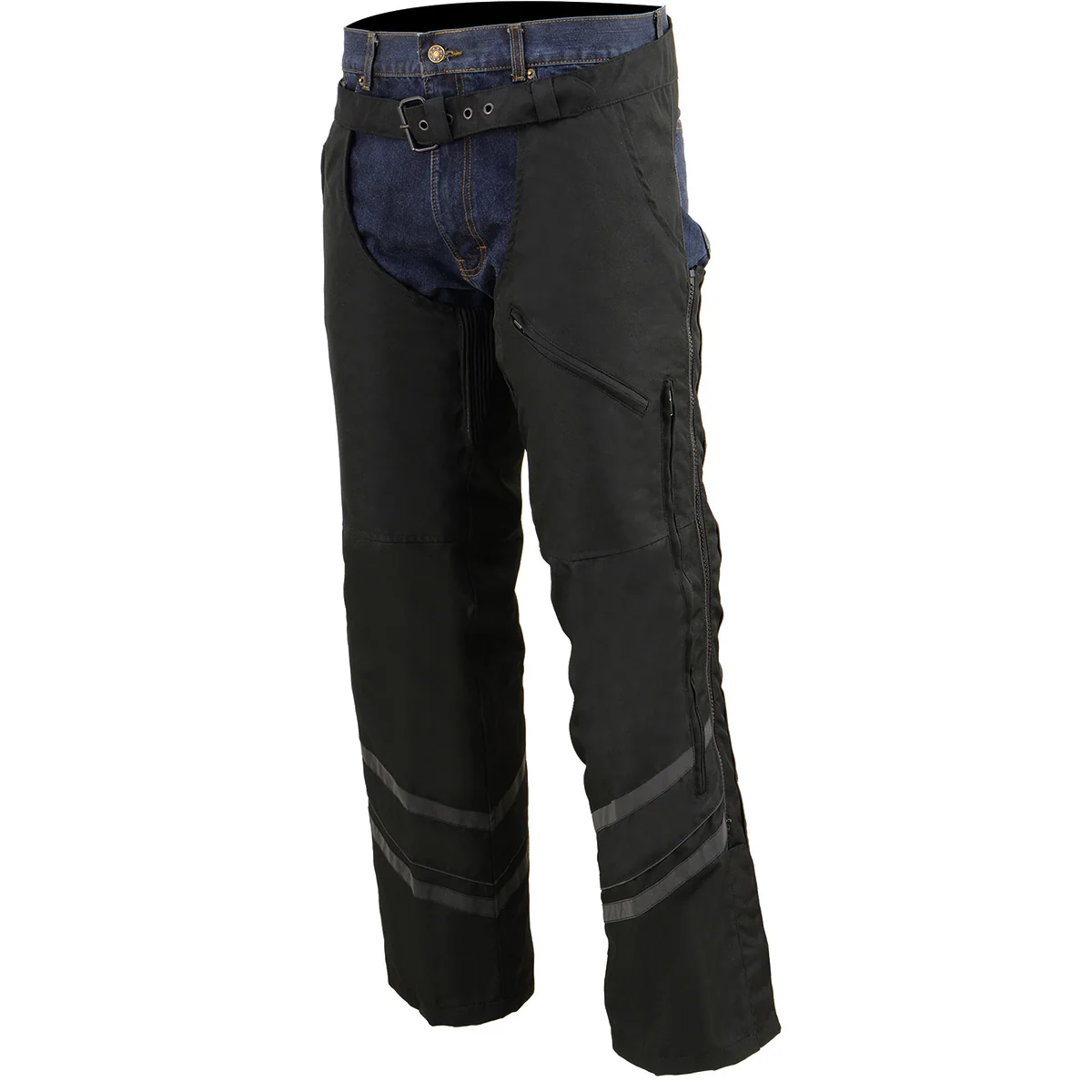 Milwaukee Leather MPM5701 Men's Black ‘Reflective’ Vented Textile Motorcycle Chaps - Image 7