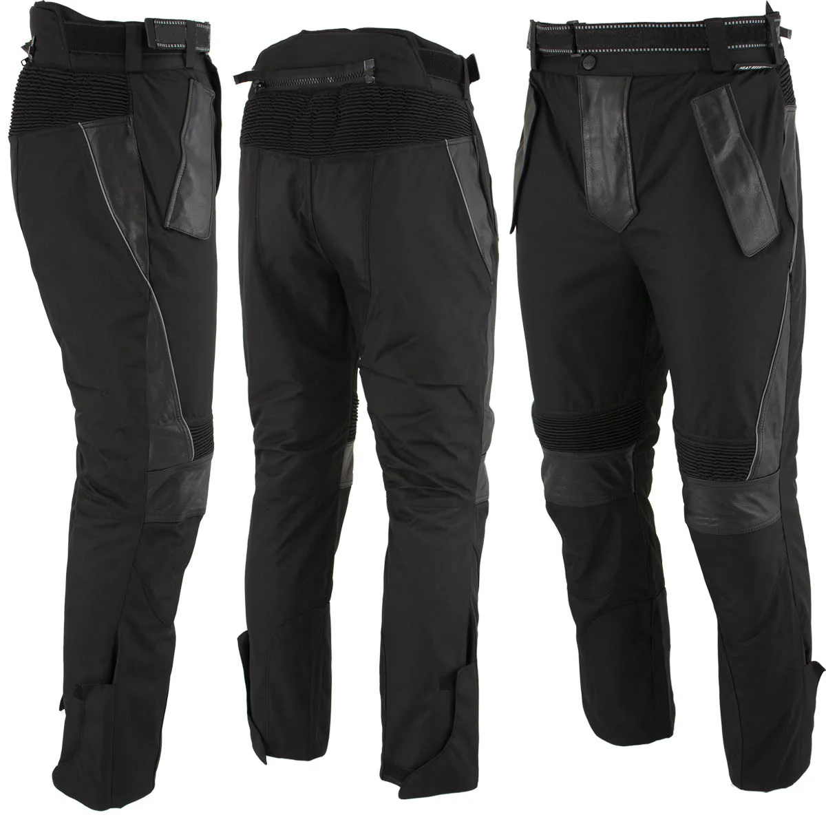 Milwaukee Leather MPM5728 Men’s Black Tri-Tex and Leather Motorcycle Biker Racing Pants w/ CE Armor Protection - Image 8