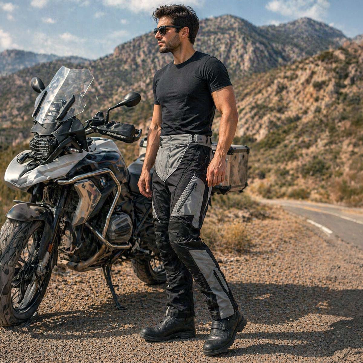 Milwaukee Leather MPM5730 Men's Black and Grey Tri-Tex Fabric Motorcycle Rider Pants w/ CE Armor Protection - Image 7