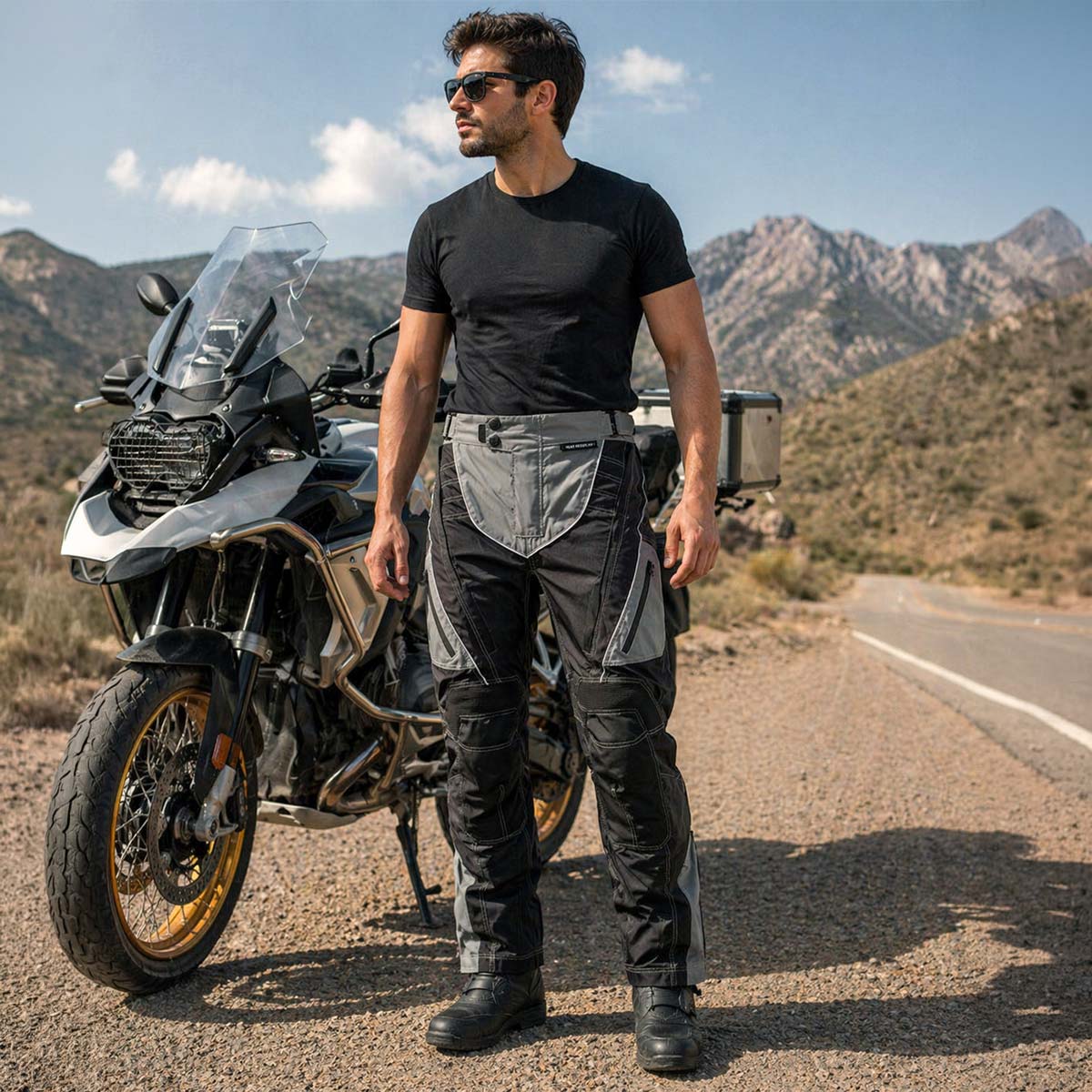Milwaukee Leather MPM5730 Men's Black and Grey Tri-Tex Fabric Motorcycle Rider Pants w/ CE Armor Protection - Image 8