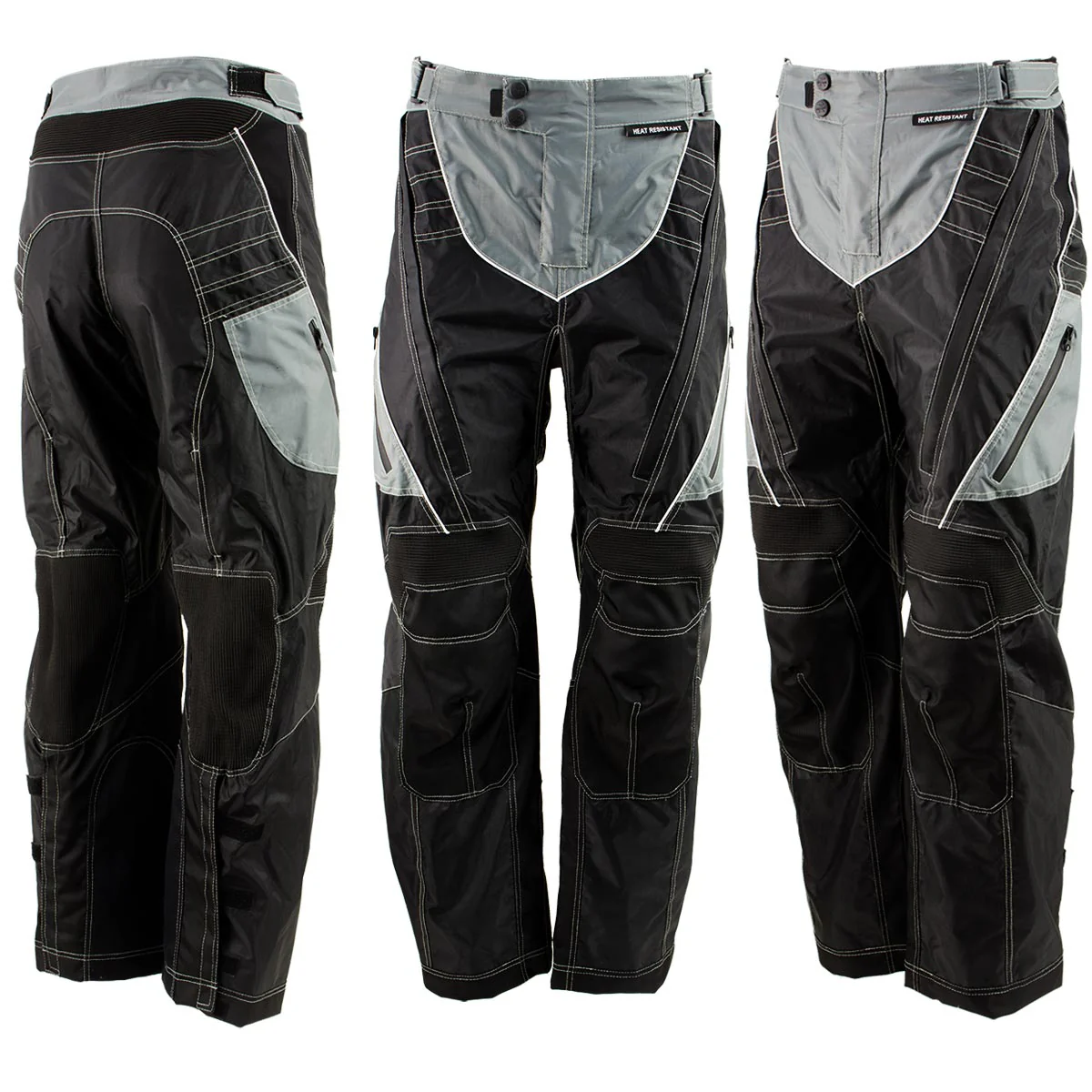 Milwaukee Leather MPM5730 Men's Black and Grey Tri-Tex Fabric Motorcycle Rider Pants w/ CE Armor Protection - Image 9