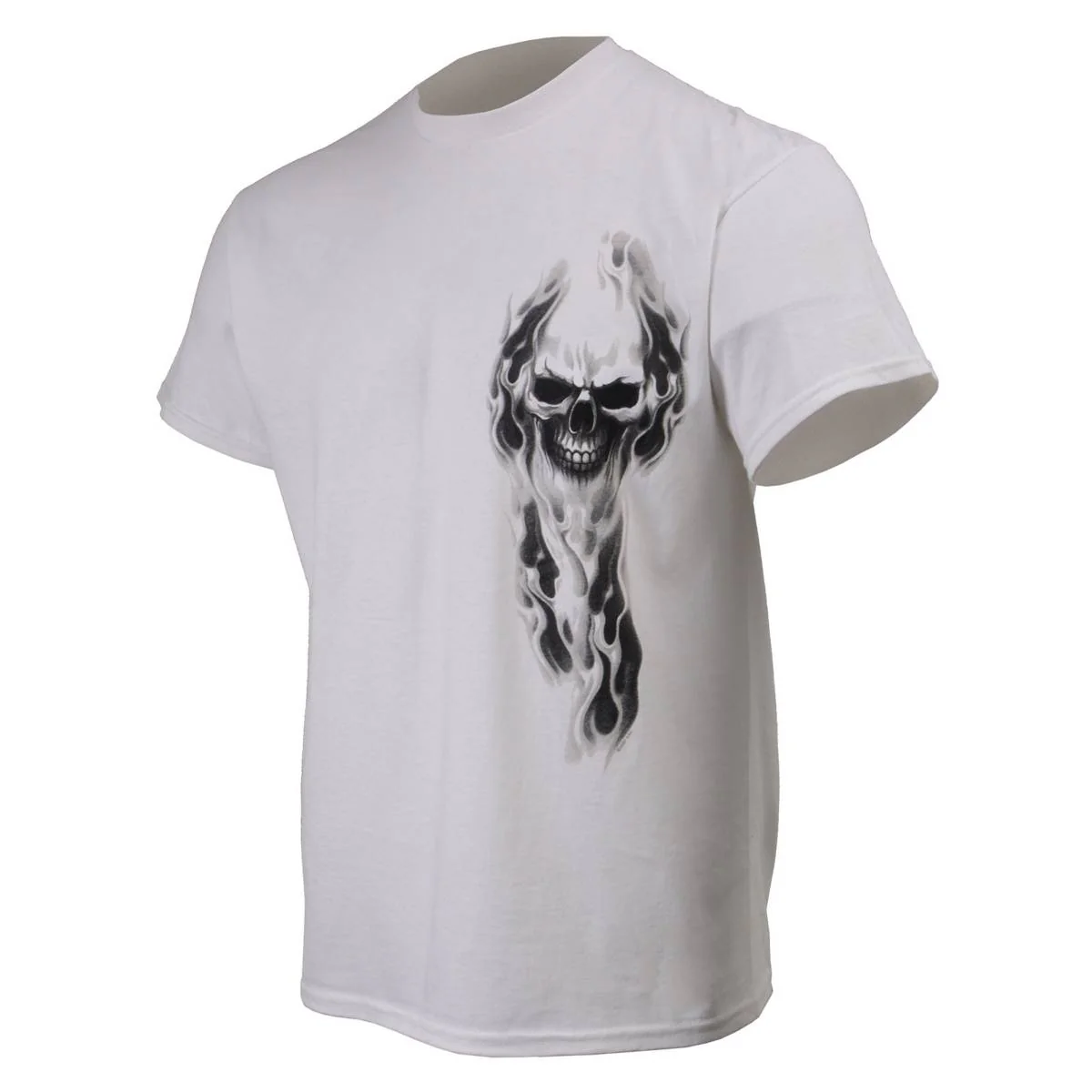 Milwaukee Leather MPMH116001 Men's 'Ghost' Skull Double Sided White Printed T-Shirt - Image 30