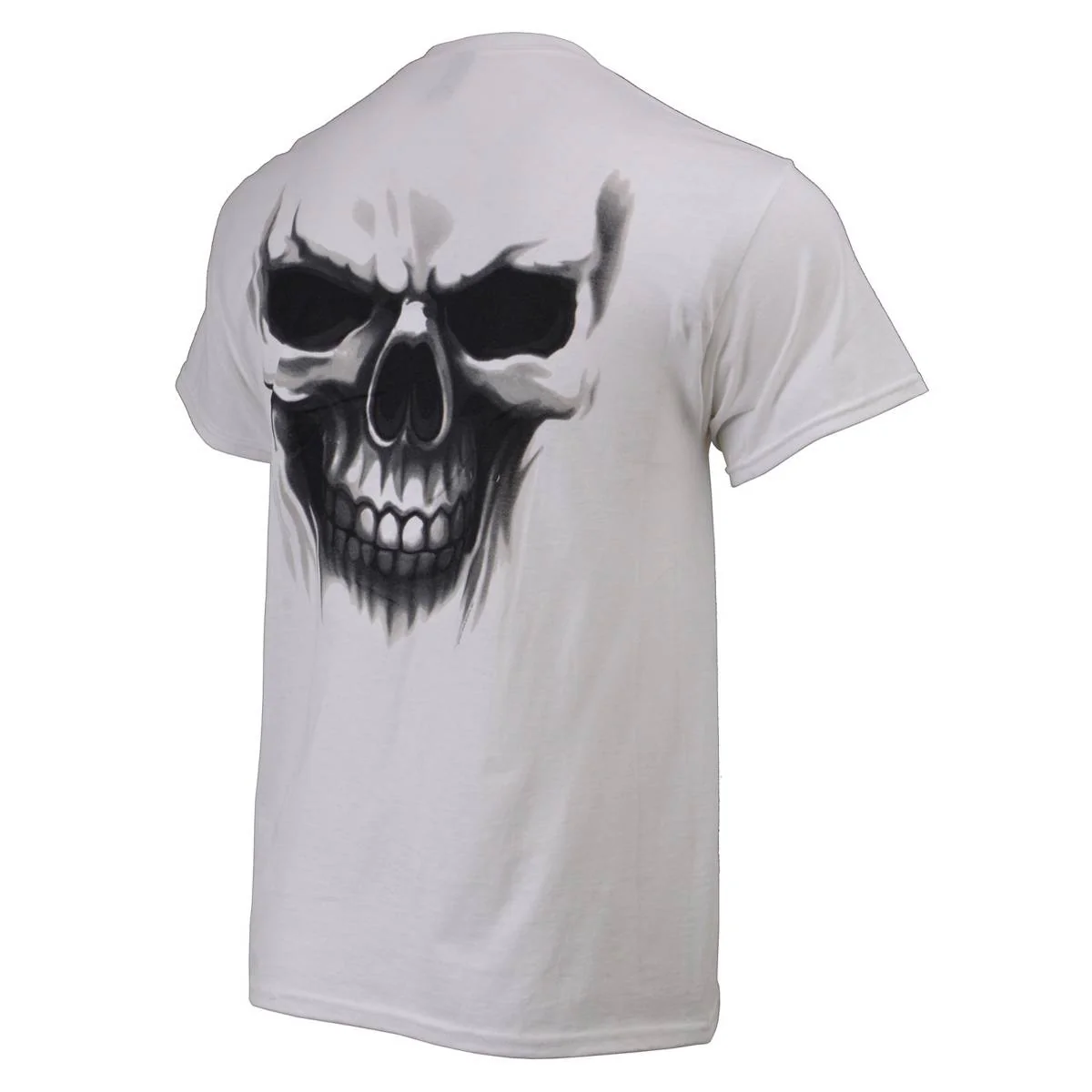 Milwaukee Leather MPMH116001 Men's 'Ghost' Skull Double Sided White Printed T-Shirt - Image 47