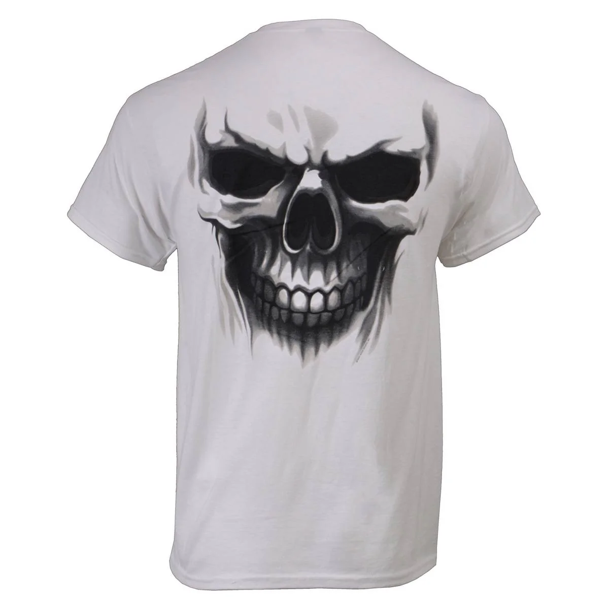 Milwaukee Leather MPMH116001 Men's 'Ghost' Skull Double Sided White Printed T-Shirt - Image 9