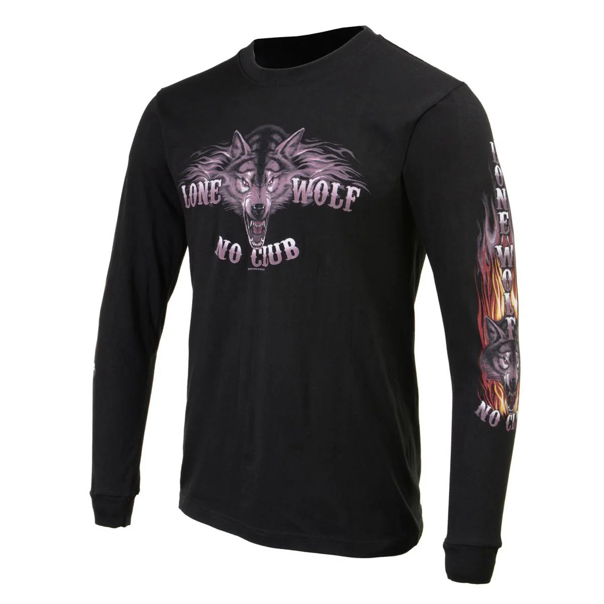 Milwaukee Leather MPMH117001 Men's 'Lone Wolf No Club' Biker Long Sleeve T-Shirt - Image 40