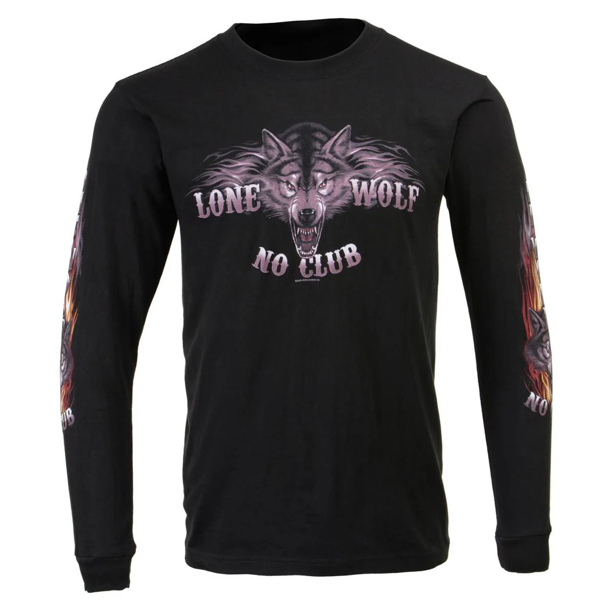 Milwaukee Leather MPMH117001 Men's 'Lone Wolf No Club' Biker Long Sleeve T-Shirt - Image 46