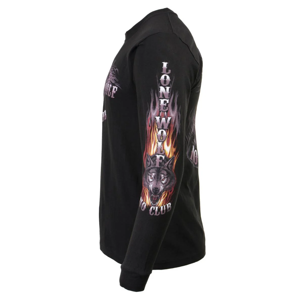 Milwaukee Leather MPMH117001 Men's 'Lone Wolf No Club' Biker Long Sleeve T-Shirt - Image 9