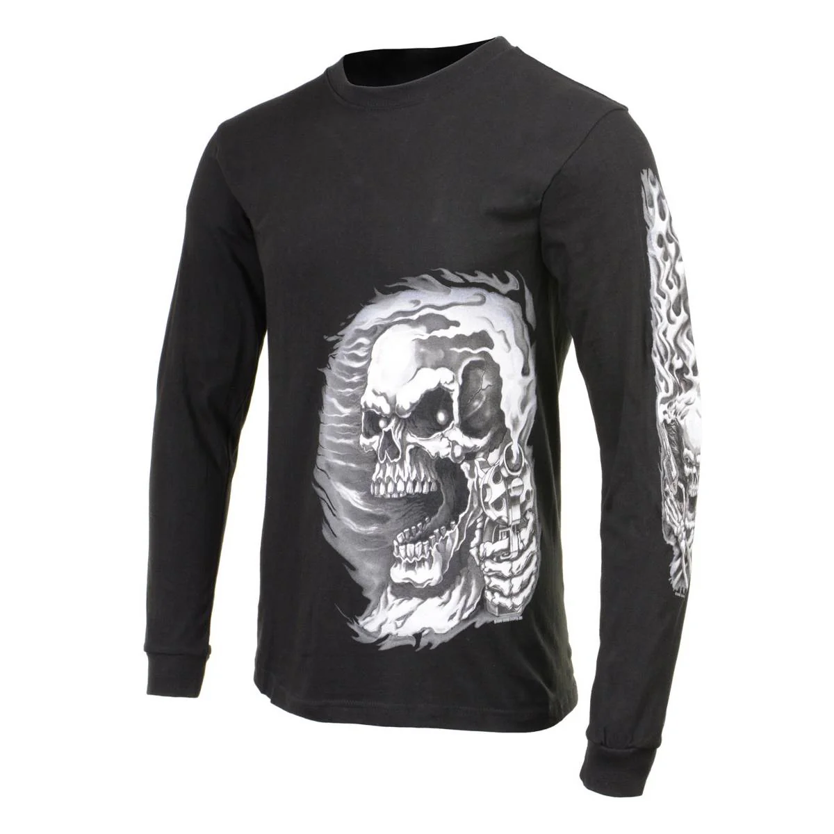 Milwaukee Leather MPMH117002 Mens 'Assassin' Double Sided Black Long Sleeve T-Shirt - Image 43