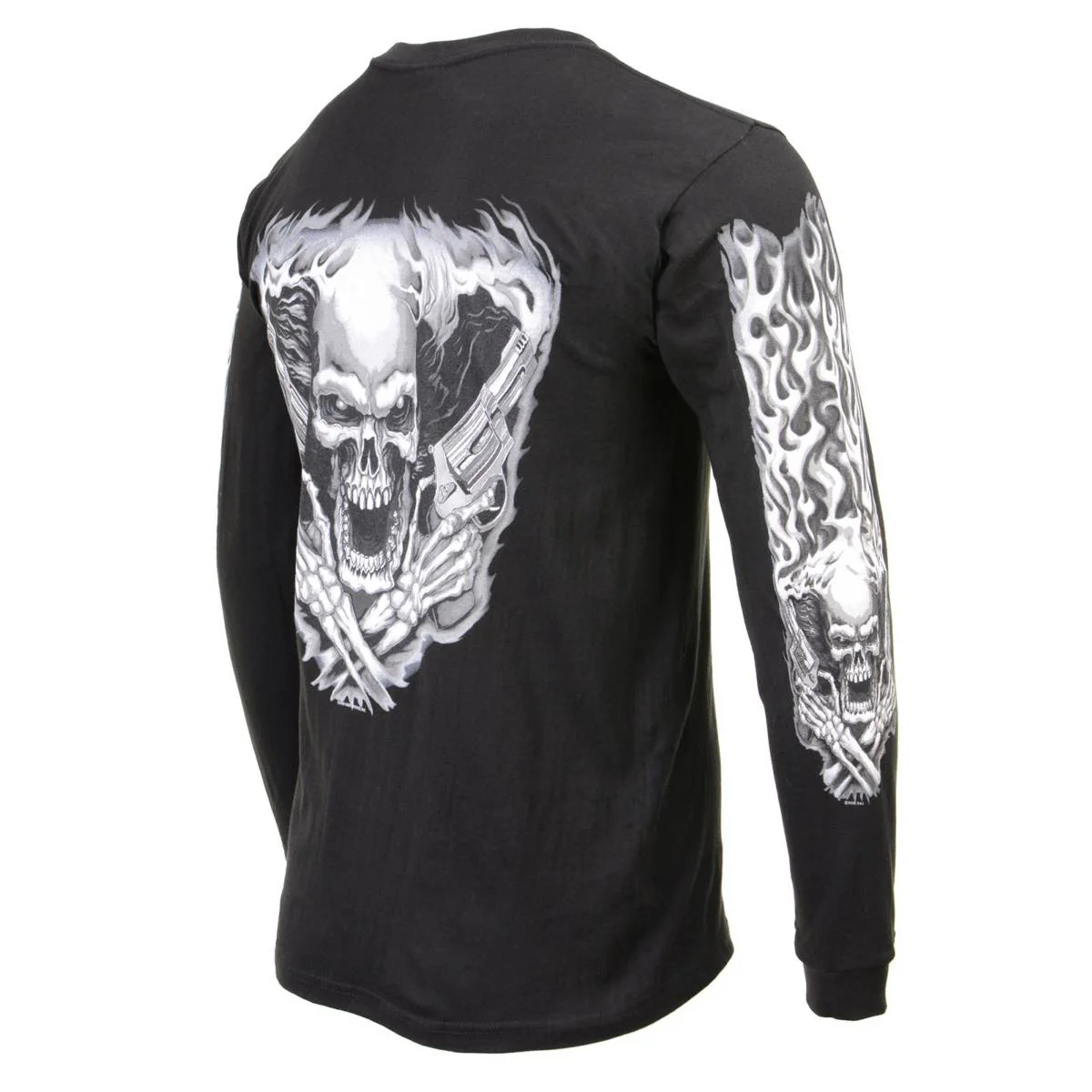 Milwaukee Leather MPMH117002 Mens 'Assassin' Double Sided Black Long Sleeve T-Shirt - Image 5