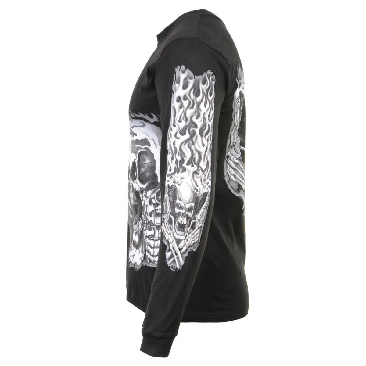 Milwaukee Leather MPMH117002 Mens 'Assassin' Double Sided Black Long Sleeve T-Shirt - Image 53