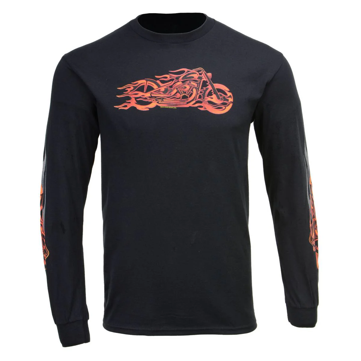 Milwaukee Leather MPMH117007 Men’s ‘Fire Bobber’ Long Sleeve Black T-Shirt - Image 46