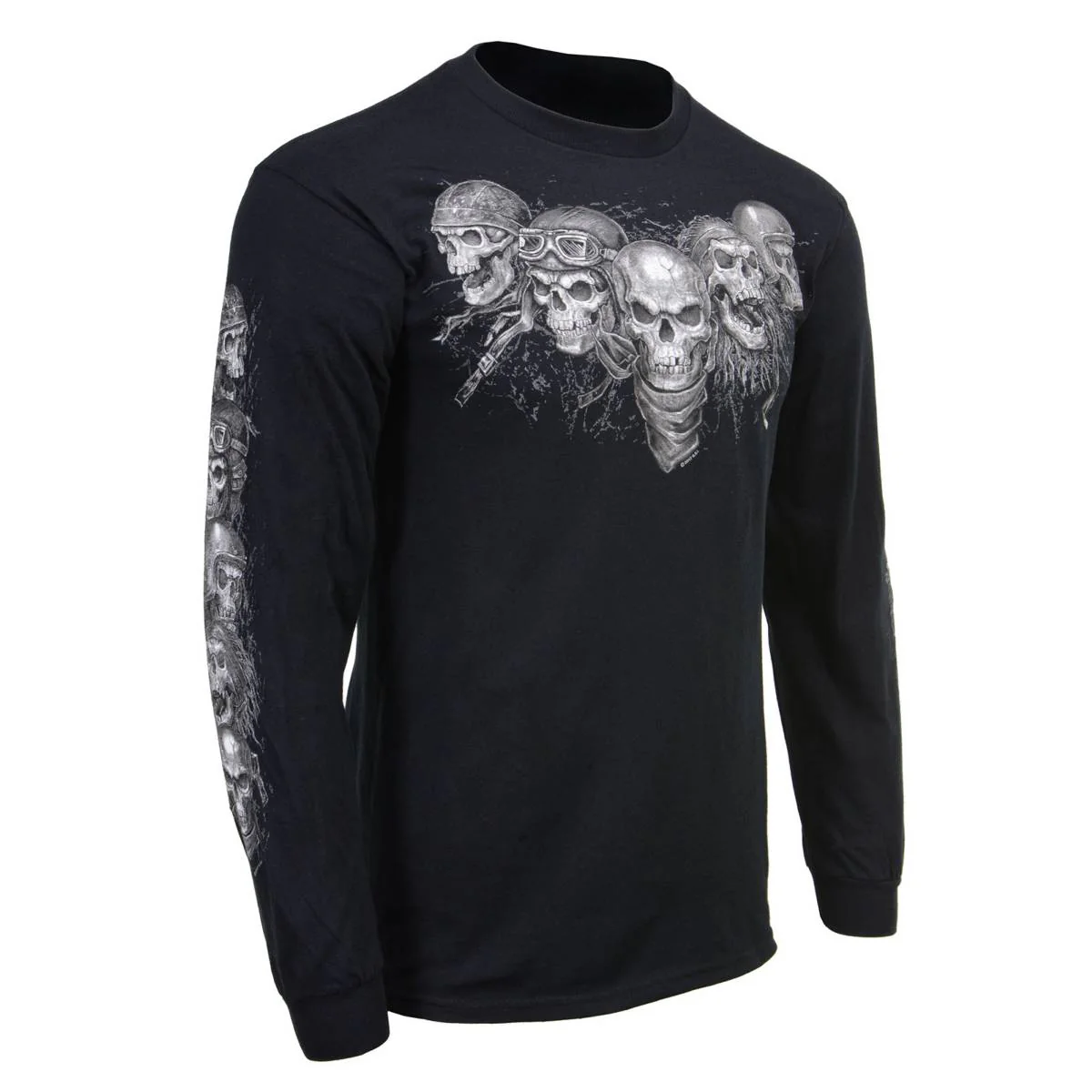 Milwaukee Leather MPMH117008 Men’s ‘Five Skulls’ Long Sleeve Black T-Shirt - Image 12