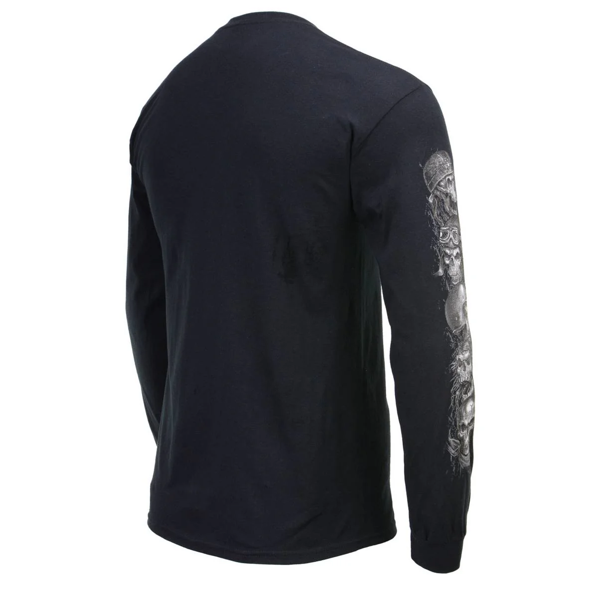 Milwaukee Leather MPMH117008 Men’s ‘Five Skulls’ Long Sleeve Black T-Shirt - Image 31