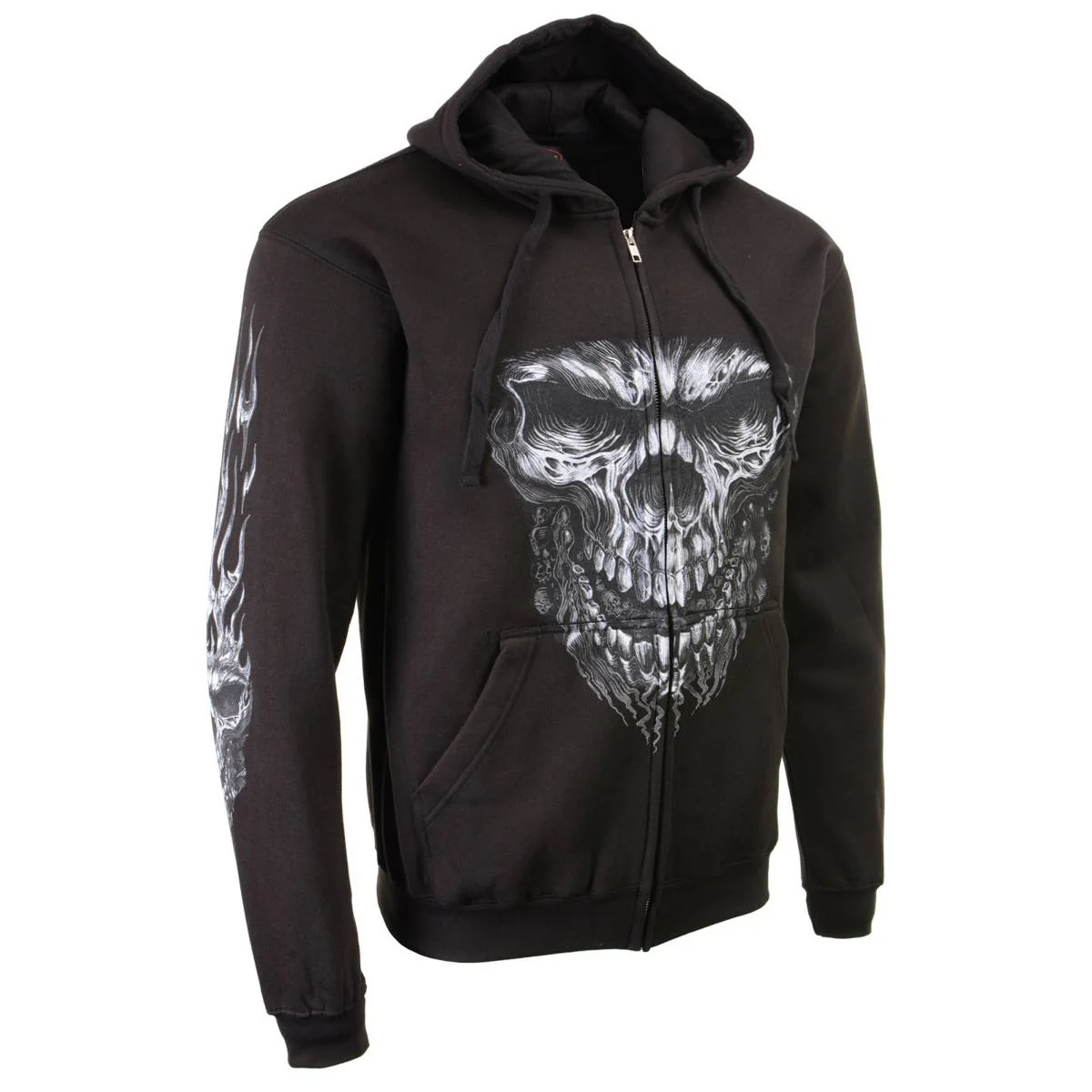Milwaukee Leather MPMH118002 Men’s ‘Shredder Skull’ Black Hoodie with Zipper Closure - Image 12