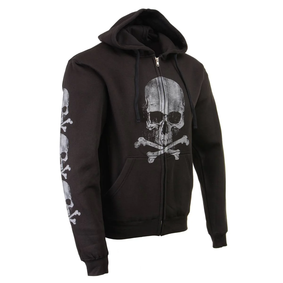 Milwaukee Leather MPMH118003 Men’s ‘Skull and Crossbones’ Black Hoodie with Zipper Closure - Image 10
