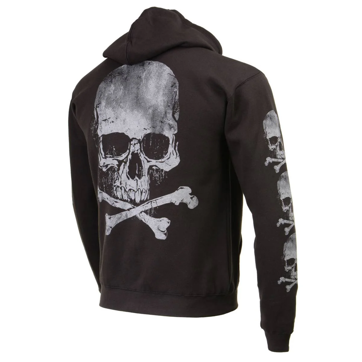 Milwaukee Leather MPMH118003 Men’s ‘Skull and Crossbones’ Black Hoodie with Zipper Closure - Image 33