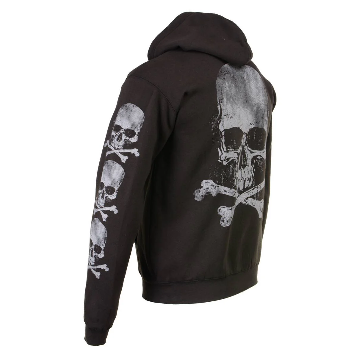 Milwaukee Leather MPMH118003 Men’s ‘Skull and Crossbones’ Black Hoodie with Zipper Closure - Image 35