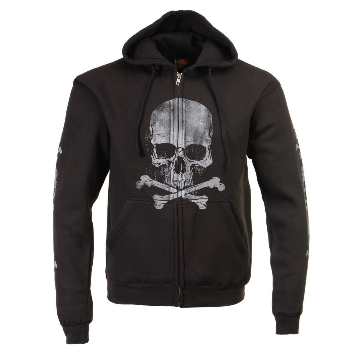 Milwaukee Leather MPMH118003 Men’s ‘Skull and Crossbones’ Black Hoodie with Zipper Closure - Image 45